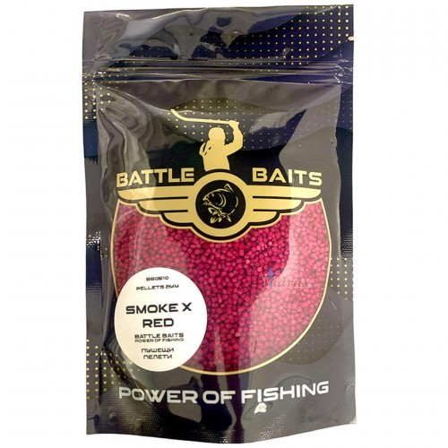 Пушещи пелети за фидер 2 мм Smoke X RED 0.400 гр BB0510 - Battle Baits Пушещи пелети за фидер 2 мм Smoke X RED 0.400 гр BB0510 - Battle Baits